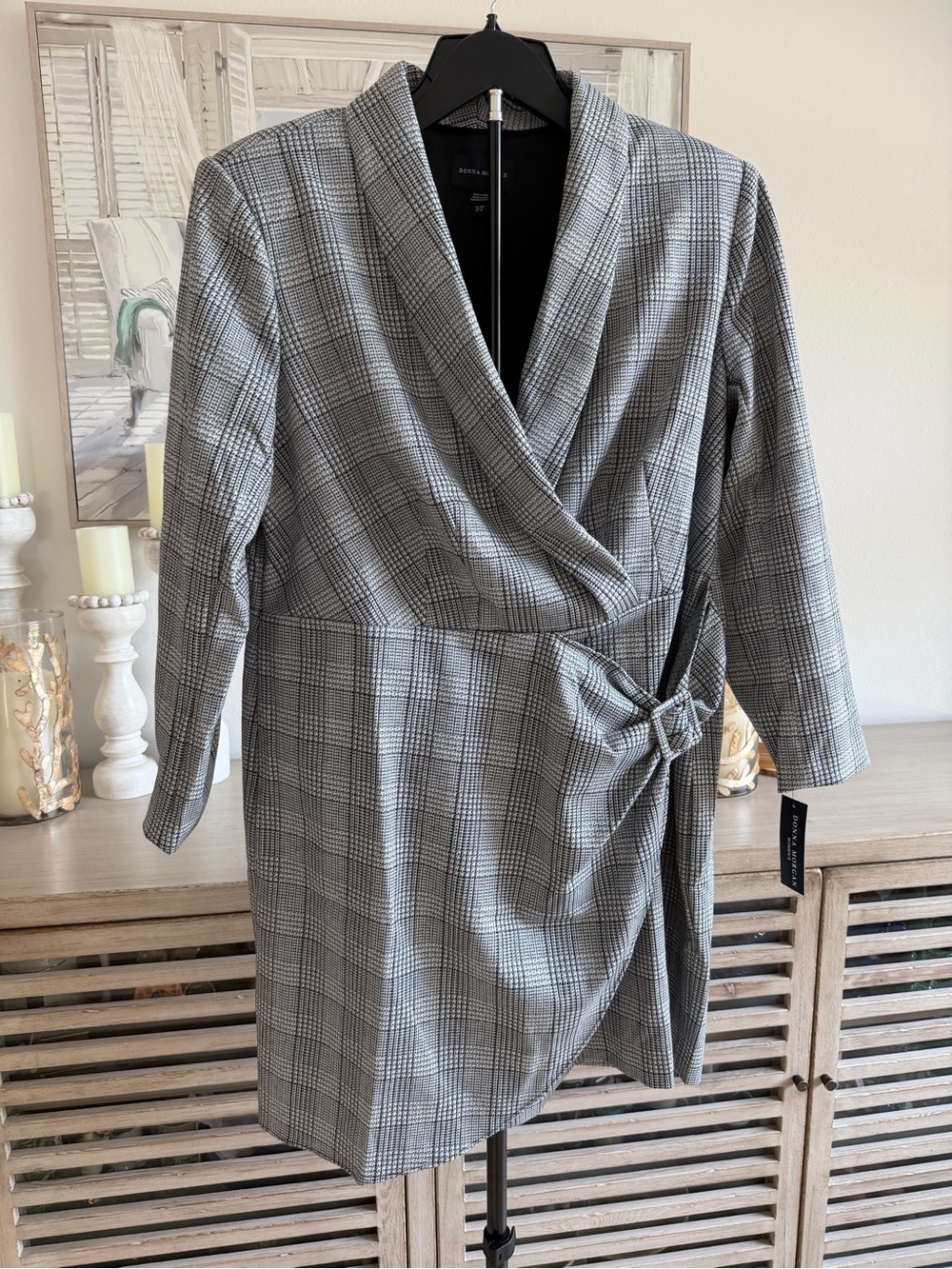 Donna Morgan Plaid Wrap Dress